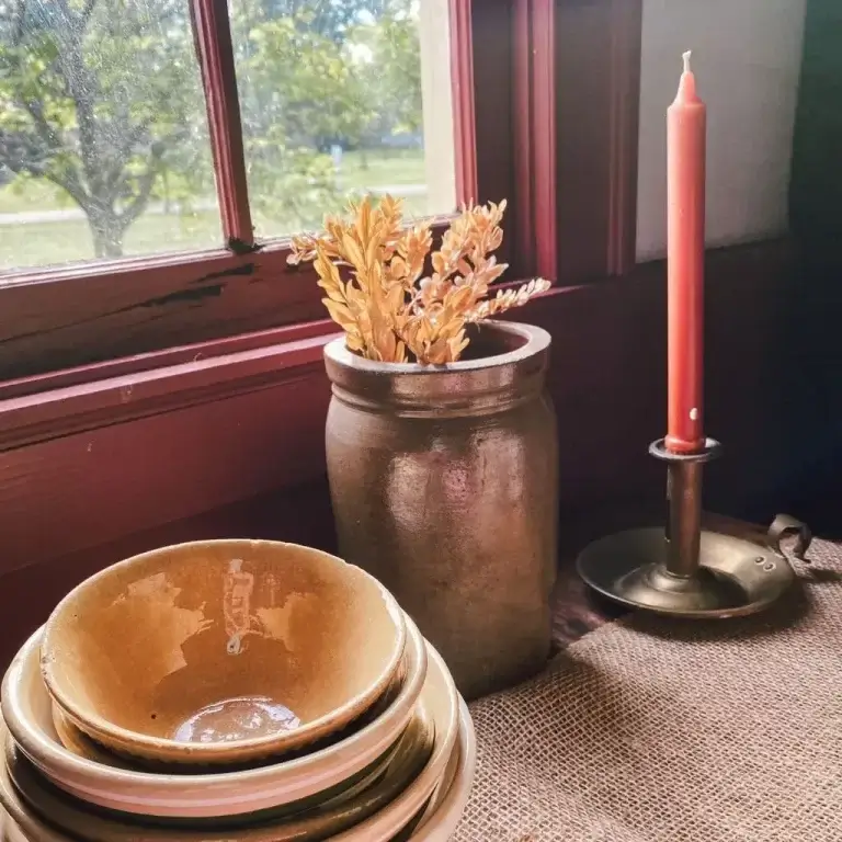 Kitchen Table with bowls and candle