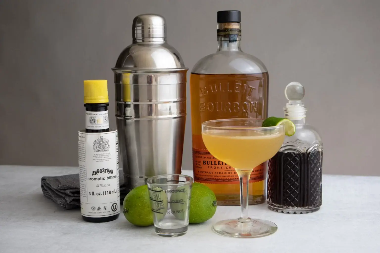 Simple allspice dram cocktail made with bourbon