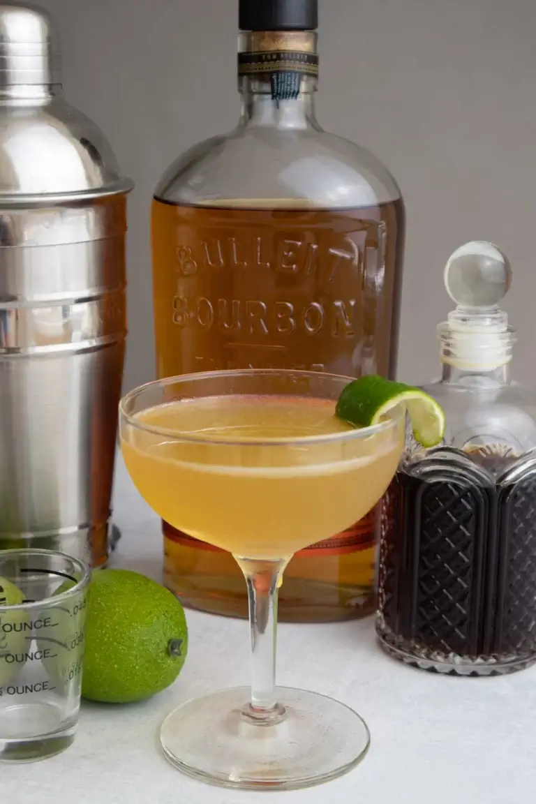 Simple Lion's tail cocktail made with bourbon and allspice