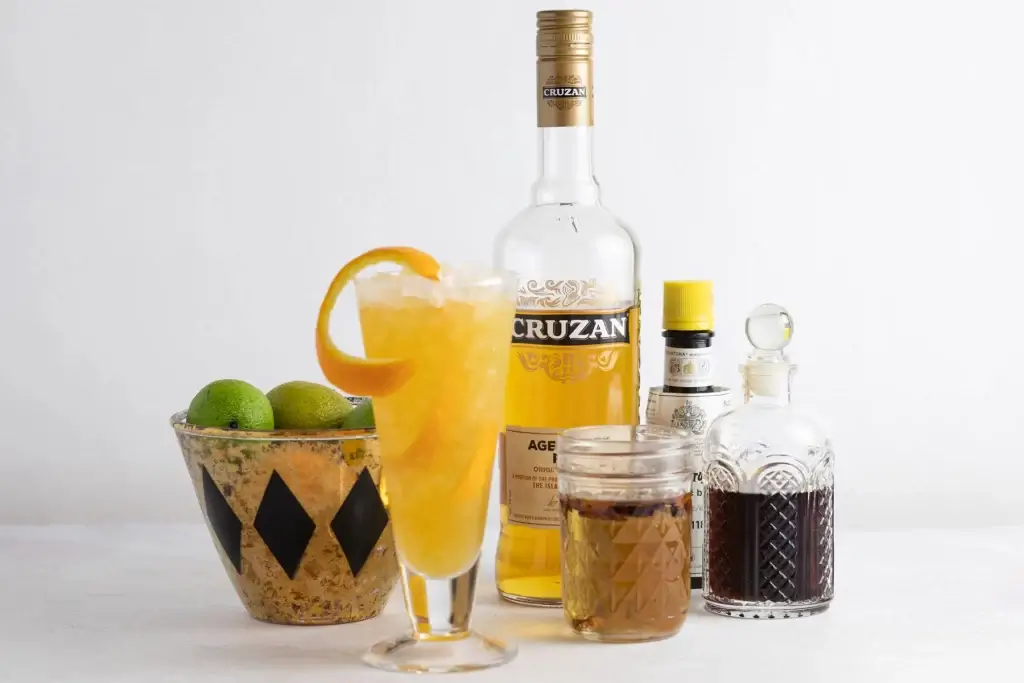 ingredients to make an easy tiki cocktail